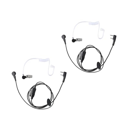 2 Way Radio Earphones with Cord Nylon Braided Design,Walkie Talkie Earpiece with Mic for Kenwood (2 Pack) - size: 2_PACK
