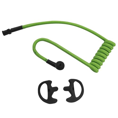 2-Way Radio Earpiece Nylon Acoustic Braided Tube Ear Coils Knitted Replacement for Left Right Surveillance Walkie Talkie Headset(Color) (Green)