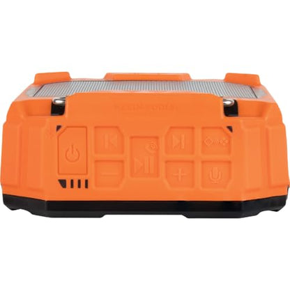 KLEIN TOOLS AEPJS3 Bluetooth Jobsite Speaker with Magnet and Hook, 20-Hr Run Time, Charge Via USB A or C, Pair Multiple Speakers via Broadcast, Hands Free Capable