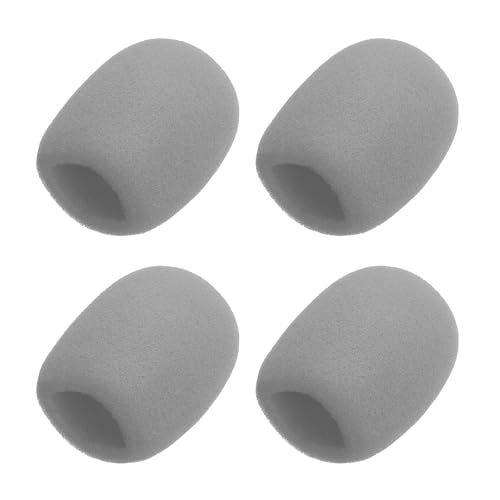 MECCANIXITY 4pcs Microphone Foam Covers, 40mm (1.57") ID 10mm (0.39") Thickness Microphone Windscreen Foam Cover for Most Handheld Microphones, Gray - color: Gray