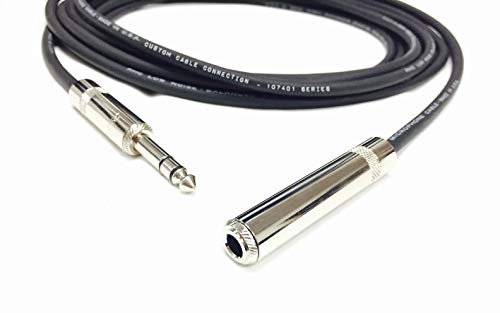 Custom Cable Connection 3 Foot Pro Audio REAN NYS228 1/4 inch (6.35mm) TRS Male to REAN NYS2203P 1/4 inch (6.35mm) TRS Female Balanced Extension Cable - size: 3 Foot, style: Male to Female Extension
