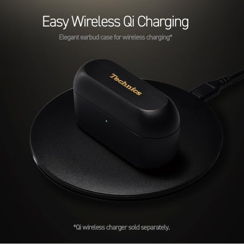 Technics Reference Class Hi-Fi Wireless Ear Buds, Dolby Atmos with Head Tracking, Adaptive Noise Cancelling, 3 Device Multipoint, 10-Hr Battery, Wireless Charging, Improved Fit, EAH-AZ100-K(Black) | Head Tracking, Adaptive Noise-canceling, 3 Device Multip