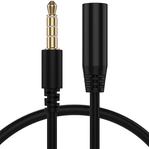 D & K Exclusives TRS to TRRS 3.5mm Male to 2.5mm Female Headphone Audio Microphone Adapter for iPhone/Android Smartphones and Tablets, Black