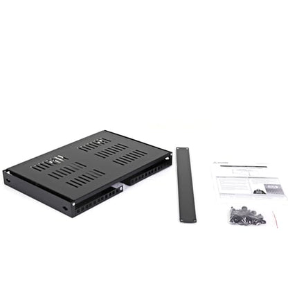 AEONS 4U Wall Mount Reinforced Bracket Network Rack Low Profile Vertical & Horizontal Mounting 19" Patch Panel Bracket for Shallow Server Switch IT Studio Equipment, Vented Top Shelf, Black - style: 4U-HV