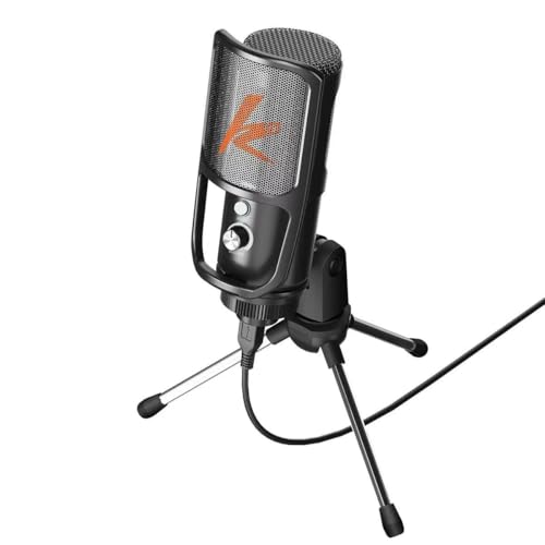 USB Microphone, Plug & Play PC Computer Podcast Condenser Cardioid Metal Mic Kit with Professional Sound Chipset for Recording, Gaming, Singing, YouTube