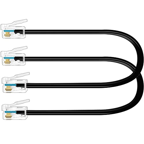 NECABLES 2Pack 6 Inch Short RJ12 Cable Short Telephone Cord Phone Cable | RJ12 6P6C Male to Male Straight Wired for Both Data and Voice Use Black - size: 6 inch