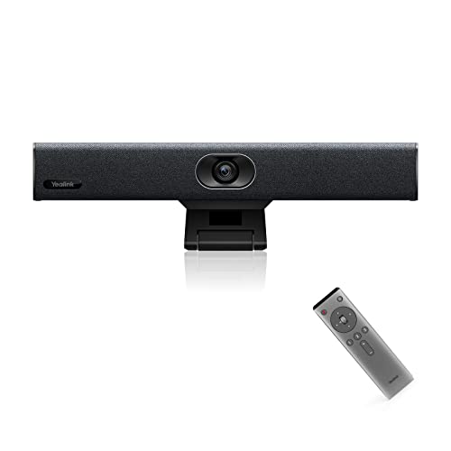 Yealink 4K Video Conference Camera System for PC, Huddle Room, Teams & Zoom | All-in-One UVC34 Webcam with 8 Microphones & Speaker, 120° Wide Angle, AI Auto Framing, Plug & Play Conference Meeting Bar - style: NO.1 UVC34 (without system)