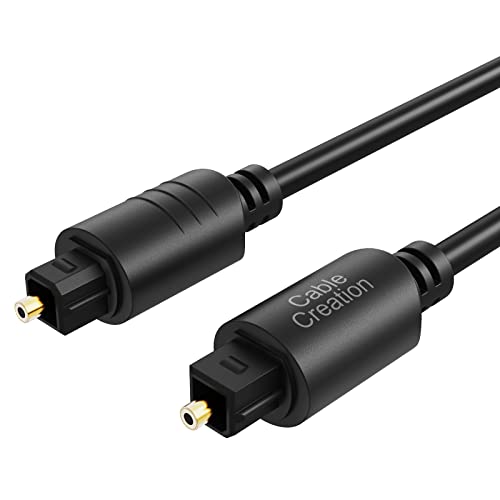 CableCreation Digital Optical Audio Toslink Cable, 3FT, Fiber Optic, S/PDIF | 24K Gold-Plated Connectors, for Home Theater, Sound Bar, TV, PS4, Xbox, VD/CD Player, Blu-ray Players, Game Console, and More - size: 3 Feet