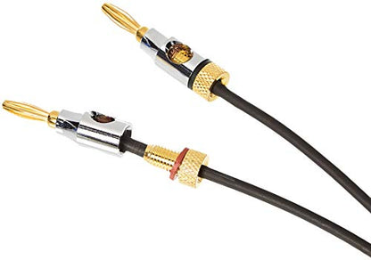 Amazon Basics Banana Plug 16AWG Speaker Cable Wire, CL2 Rated with Gold-Plated Banana-Tip Plugs (4mm), 99.9% Oxygen-Free Stranded Copper Wire, 3 foot, Black - size: 3 Foot