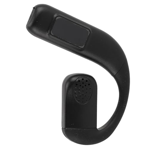 GOWENIC Bluetooth 5.5 Headset, Wireless Single Ear Earpiece with Noise Cancelling, Rotatable Microphone, Battery Display for Outdoor Sports Calls (Black) - color: Black