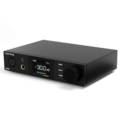 TOPPING DX5 II Hi-Res DAC & Headphone Amp Combo – Dual ES9039Q2M, X-Hybrid Amp, 10-Band PEQ, LDAC Bluetooth 5.1, 4.4mm Balanced & 6.35mm Headphone Output, Preamp Mode, 12V Trigger (Black) - color: Black