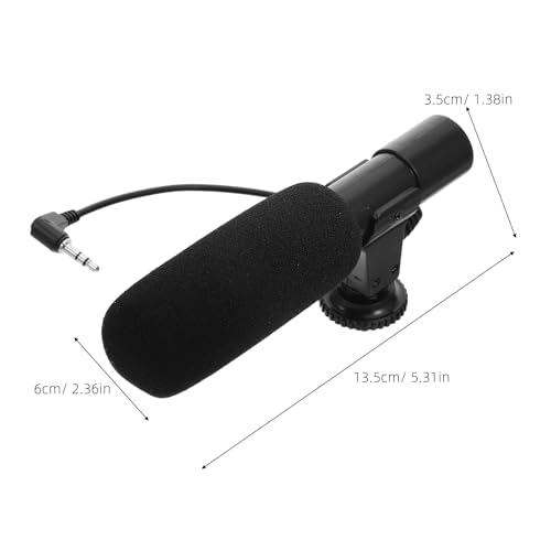 UKCOCO Interview Microphone for Camera, 3v Portable Video Microphone Black