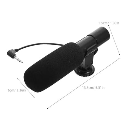 UKCOCO Interview Microphone for Camera, 3v Portable Video Microphone Black