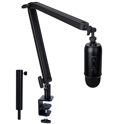 Blue Yeti Boom Arm with Extension Tube - Mic Boom Arm Compatible with Blue Yeti, Adjustable Boom Height Microphone Stand for HyperX QuadCast, Shure MV7, Rode, and Most Gaming Mic By SUNMON - color: Blue Yeti Boom Arm