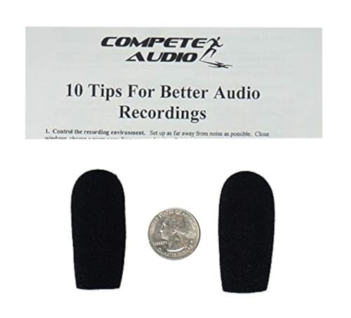 CA945 foam microphone windscreens (microphone covers) (2-pack) for use mini-shotgun mics, larger headsets and desktop microphones