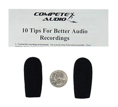 CA945 foam microphone windscreens (microphone covers) (2-pack) for use mini-shotgun mics, larger headsets and desktop microphones