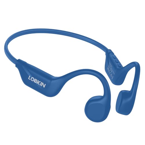 LOBKIN Bone Conduction Headphones Bluetooth 5.4, Open Ear Headset with Mic | 10H Playtime, IPX5 Sweat Resistant Sports Earbuds for Running Cycling Hiking, Blue - color: Blue