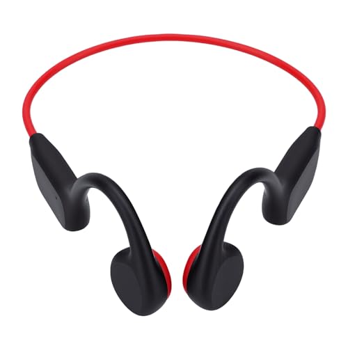 Bone Conduction Headphones Bluetooth, Water Proof Headphone with 32GB MP3 Player, IPX8, Bluetooth 5.4, Open Ear Sports Earphone for Swimming Running Cycling (Black Red) - color: Red