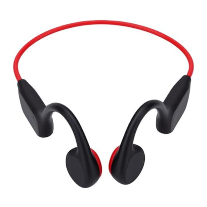 Bone Conduction Headphones Bluetooth, Water Proof Headphone with 32GB MP3 Player, IPX8, Bluetooth 5.4, Open Ear Sports Earphone for Swimming Running Cycling (Black Red) - color: Red