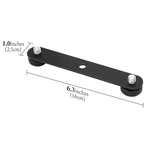 Geekria for Creators Double Microphone Mounts Connector Rod, 3/8 Male to Mic Boom Arm Port, Microphone Thread Adapter Compatible with Mic Stand, Microphone Arm (Black)