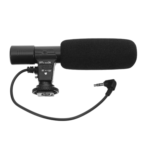 UKCOCO Interview Microphone for Camera, 3v Portable Video Microphone Black