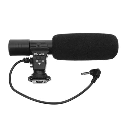 UKCOCO Interview Microphone for Camera, 3v Portable Video Microphone Black