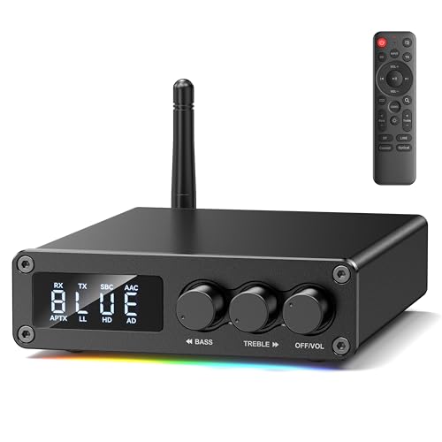 M12 Pro Pre Bluetooth 5.2 Transmitter Receiver for TV, Home Stereo, BT Headset, Low Latency HD Bluetooth Audio Decoder Adapter with Display, RCA, 3.5mm AUX, Coaxial, Optical Inputs/Outputs - style: M12 Pro