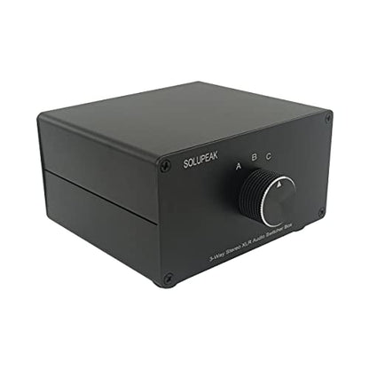 X301 3-Way XLR Stereo Audio Switcher Selector Switch Box Passive | 3 IN 1 OUT you sw between 3 XLR audio sources in avoiding frequent cable changes，Bi-Direction passive NO power plug and play - color: 3-IN-1-OUT