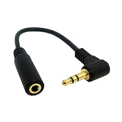 HDMIHOME 90 Degree Right Angled 3.5mm 3poles Audio Stereo Male to Female Extension Cable 10cm Black