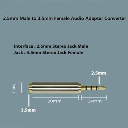 Adhiper 2.5mm to 3.5mm Adapter 3 Ring Jack Converter, 2Pcs | 2.5mm Male to 3.5mm Female Adapter, Gold Plated Jack Full Metal Connector for Headphone Earphone Headset Stereo or Mono