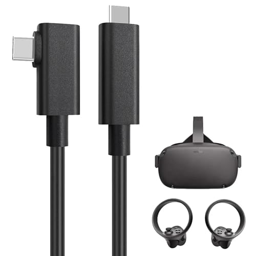 16.4ft/5m 10Gbps USB 3.2 Gen2 Type-C Fiber Optic Extension Cable, Compatible with Quest 3/Quest 2 VR Headset, Gamimg PC, Lightweight, Flexible, 60W Fast Charging and Zero Interference