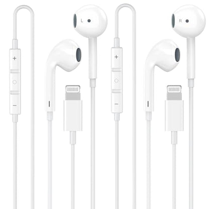 [Apple MFi Certified] for iPhone Headphones Wired Earbuds/Earphones with Built-in Microphone & Volume Control HiFi Stereo Nosie Reduction Compatible for iPhone 14 13 12 11 Pro Max XS XR X 8 7, 2 Pack