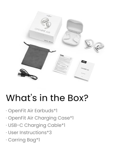 SHOKZ OpenFit Air - Open-Ear Headphones, True Wireless Earbuds, Water Resistant, Secure Earhooks for Daily Use, White - color: White