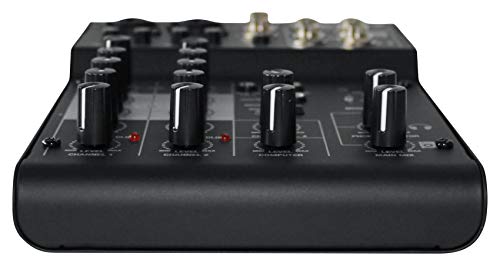 Rockville RockMix 4 4-Channel Pro Recording Mixer with USB Interface, EQ | Mic, Instrument Inputs, 48V Phantom Power, XLR 1/4" Combo Jacks, 16-Bit 48kHz USB Recording, Loopback, Mac PC