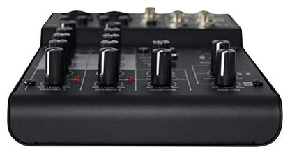 Rockville RockMix 4 4-Channel Pro Recording Mixer with USB Interface, EQ | Mic, Instrument Inputs, 48V Phantom Power, XLR 1/4" Combo Jacks, 16-Bit 48kHz USB Recording, Loopback, Mac PC