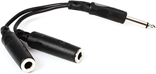 Hosa YPP-111 Y Cable, 1/4 Inch TS to Dual 1/4 Inch TSF - size: 6 inch (Pack of 1)