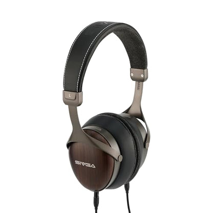 SIVGA SV021 Pro Zebrawood Closed-Back Over-Ear Wired HiFi Headphones | 50mm dynamic driver and natural wooden housing deliver crisp, detailed high-fidelity sound. - color: Zebrawood