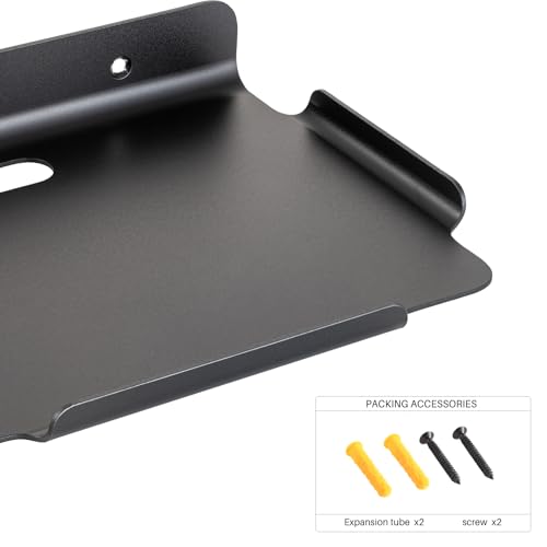 8.5''x6.3'' Deep Metal Floating Shelves,Folating Metal Wall Slelves with Lip for Speakers, Router,Camera,Plants,Wall Mounted Shelves for Bedroom,Bathroom, Living Room,Black - color: 8.5‘’black
