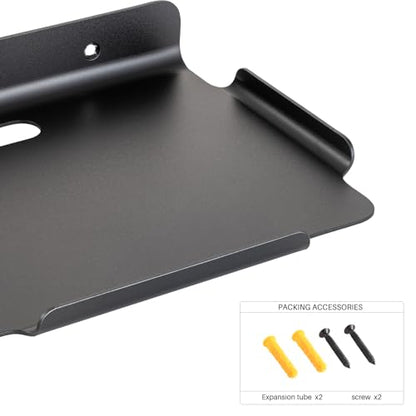 8.5''x6.3'' Deep Metal Floating Shelves,Folating Metal Wall Slelves with Lip for Speakers, Router,Camera,Plants,Wall Mounted Shelves for Bedroom,Bathroom, Living Room,Black - color: 8.5‘’black