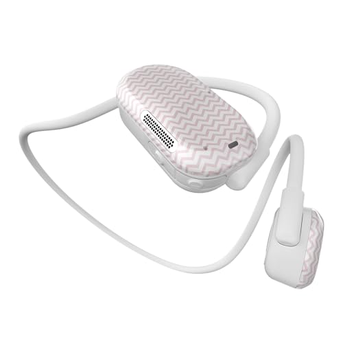 Purity Air Open Ear Headphones - True Air Conduction Wireless Bluetooth Open Ear Earbuds with Dual Mic for iPhone/Android - Secured Long Wearing Comfort, Sports Sweat Resistant (Pink Chevron) - color: Pink Chevron