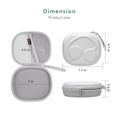 XANAD Hard Case for Bose QuietComfort, QC Ultra, QC 45, QC 35, QC45 SE, QC SE or Skullcandy Crusher Evo, Hesh ANC, Hesh Evo, Crusher ANC 2, Crusher, Riff 2 Noise Headphones (White) - color: Outer White+Inner White