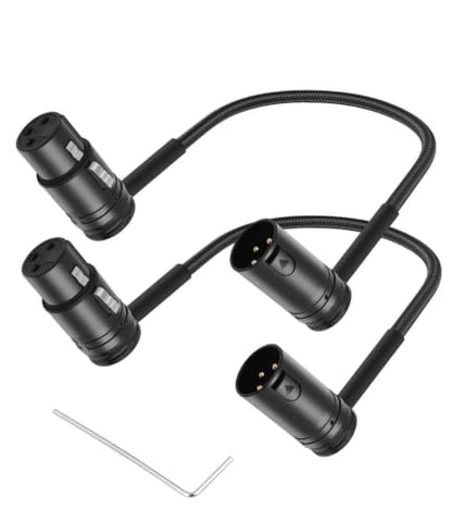 Adjustable 90 Degree XLR Male to Female Microphone Cable,Right Angle XLR Female to Male Adapter Cable,Rotatable Mic Cord for Mixer Microphone 1.64FT (50cm) 2pcs - style: 2PCS 1.64FT