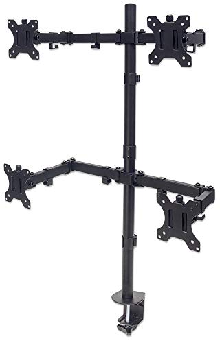 Universal Four Monitor Mount with Double-Link Swing Arms Holds Four 13" to 32" LCD Monitors up to 8 Kg (17 lbs.), Black 461566 - style: 4 Arms