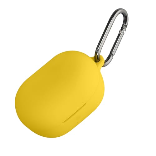 kwmobile Cover for Bose QuietComfort Earbuds Case - Silicone Cover for Earbuds Charging Case - Protective Headphone Holder with Carabiner Clip - Yellow - color: yellow