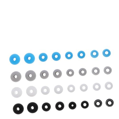 HANABASS 32pcs Silicone Earbud Caps for and Power Comfortable Easy to Install Earphone Covers Black White Grey and Replacement for Clean and Headphones