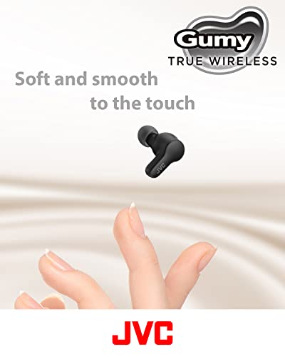 JVC Gumy HAA7T2B True Wireless Earbuds, Black | Bluetooth 5.3, 24-Hour Playback, IPX4 Water Resistant, XS/S/M/L Earpieces, Built-in Mic - color: Black