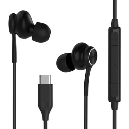 USB-C Headphone for Samsung S26 S25 FE S24 A16 A17 Wired Earbuds Magnetic in-Ear Type C Earphone with Microphone Volume Control Bass Stereo Noise Canceling for iPhone 17 Pro Max 16 16e 15 Pixel 10a 9a
