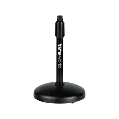 Gator Frameworks Desktop Microphone Stand with Round Weighted Base & Adjustable Height (GFW-MIC-0501) - size: Compact, style: Weighted Base - Adjustable Height
