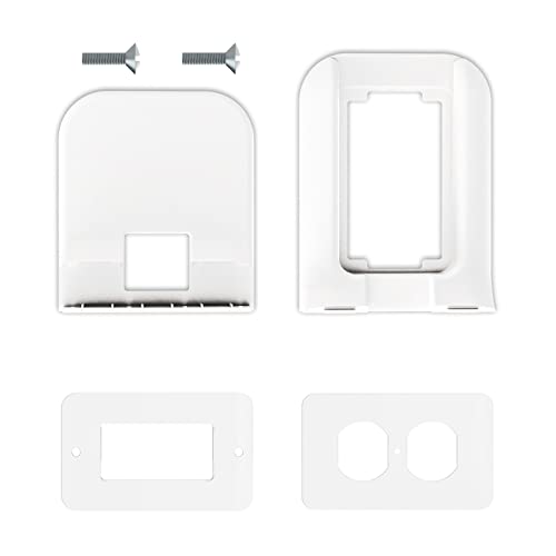 WALI Outlet Shelf Wall Holder, Bathroom Shelf up to 10lbs Standard Vertical Duplex Wall Organizer for Smart Home Decor Space Saving Power Tools, Toothbrush (OLS001-W), 1 Pack, White - size: Small