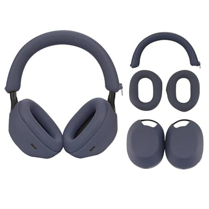 3 Set Case Cover for Sony WH-1000XM5 Headphones,Embody Ear Pad Cover/Headband Cover/Ear Cover Soft Silicone Headphones Accessories（Blue） - color: Blue